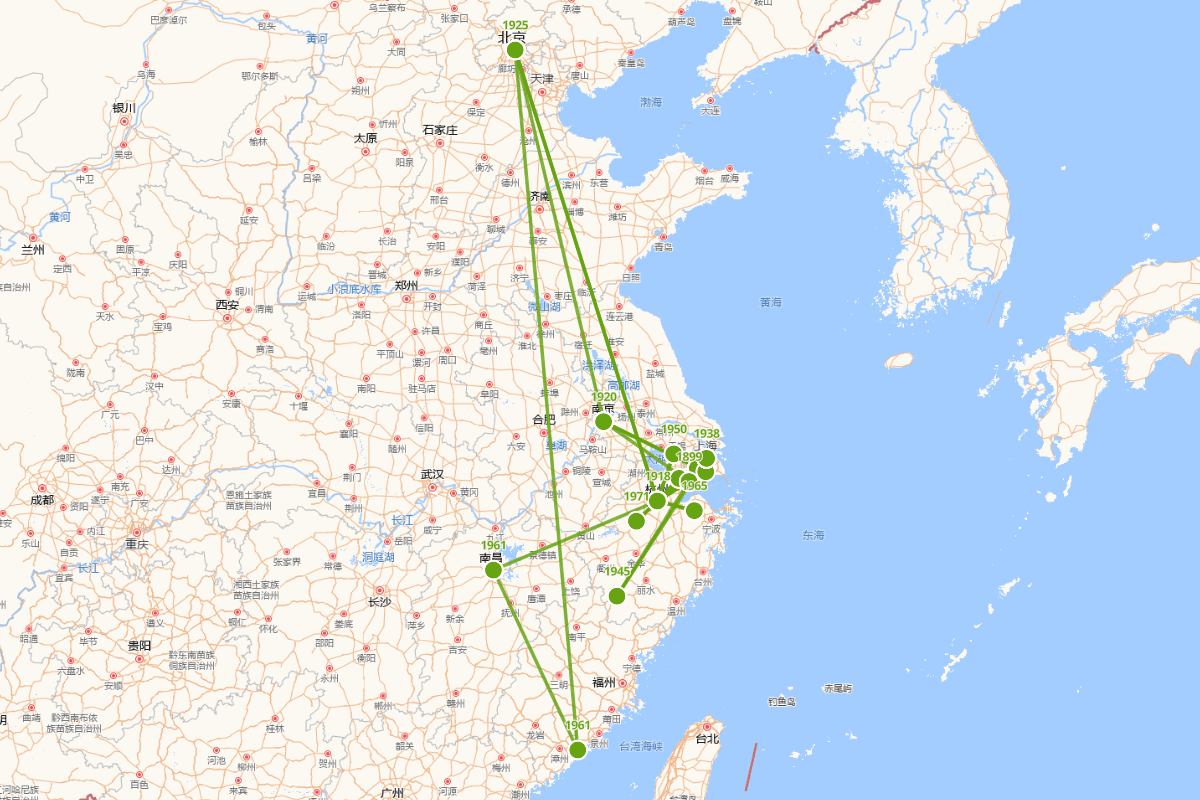 陆维钊行迹图（1899-1980）