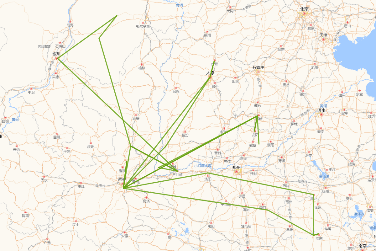 苻坚行迹图（338—385）