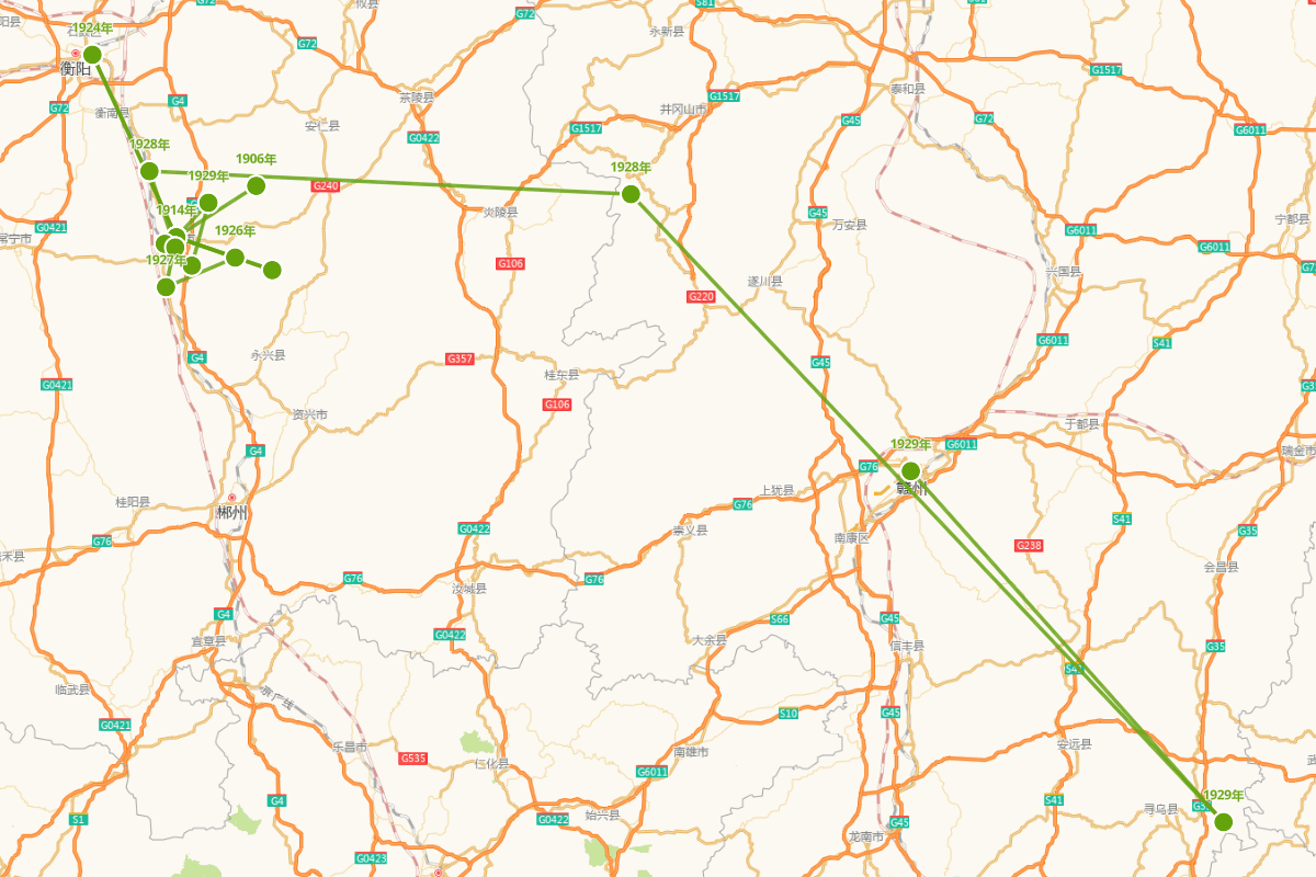 伍若兰行迹图（1906-1929）