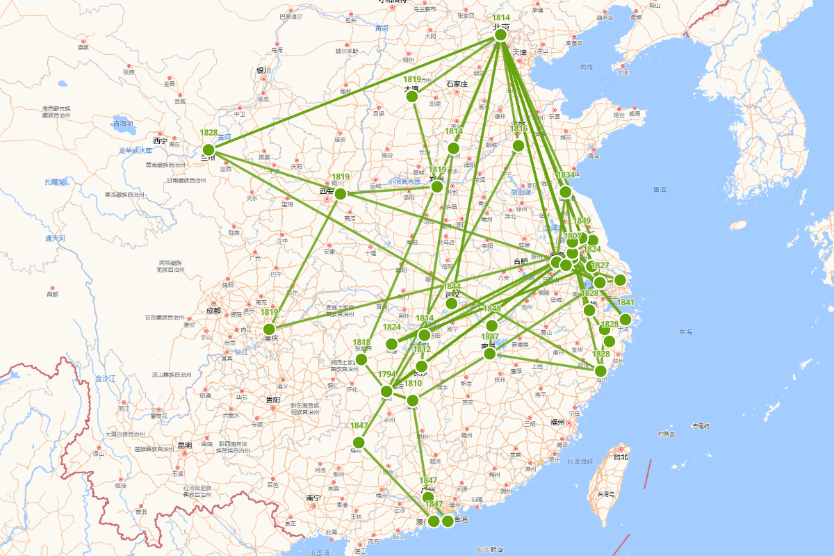 魏源行迹图（1794-1857）