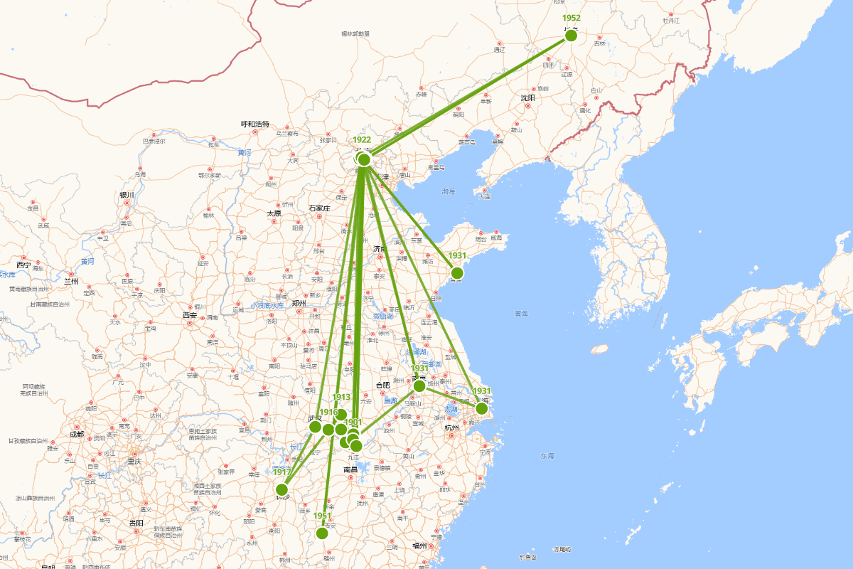 废名行迹图（1901—1967）