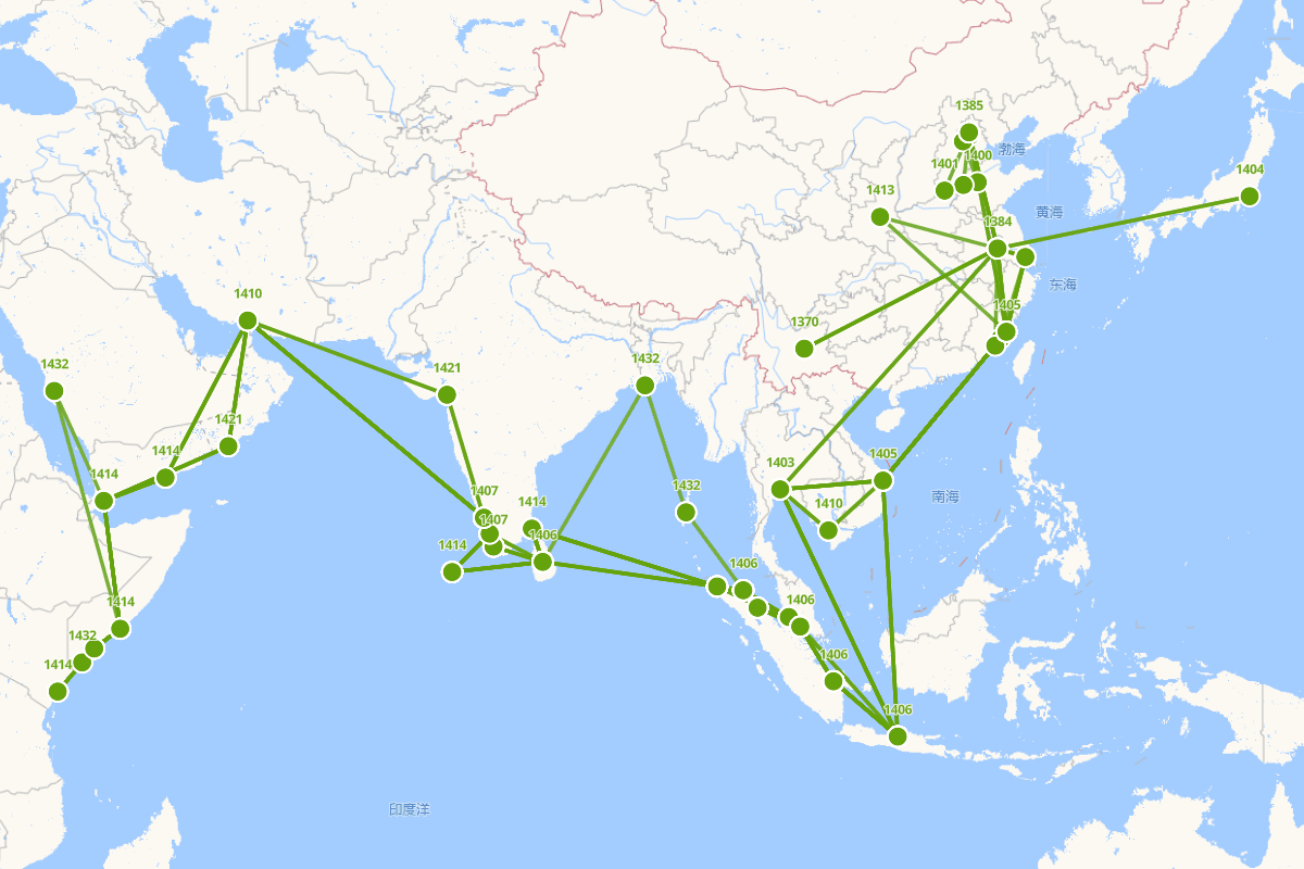郑和行迹图（1370—1433）