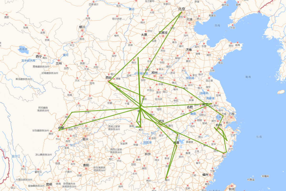 孟浩然行迹图(689-740)