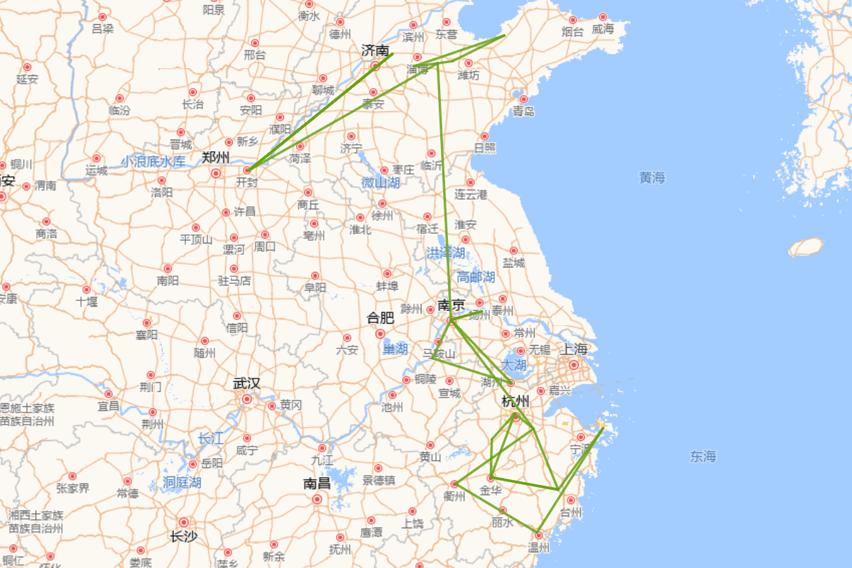 李清照行迹图（1084-约1055）