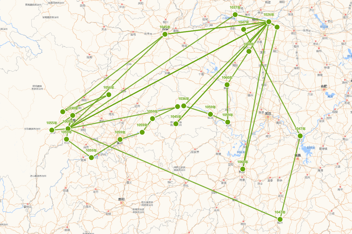 苏洵行迹图（1009-1066）