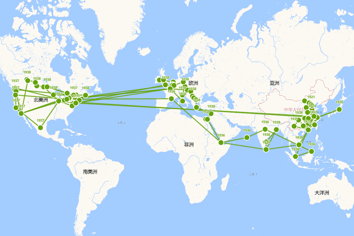 陶行知行迹图（1891~1946）
