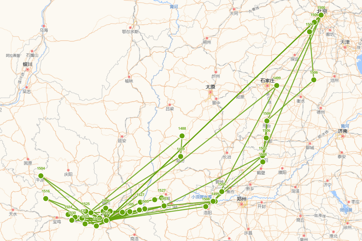 康海行迹图（1475-1540）