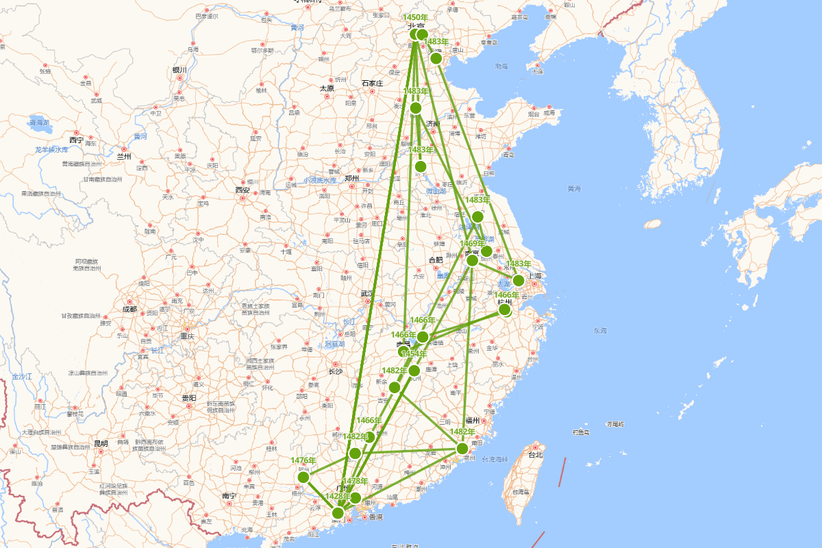 陈献章行迹（1428-1500）