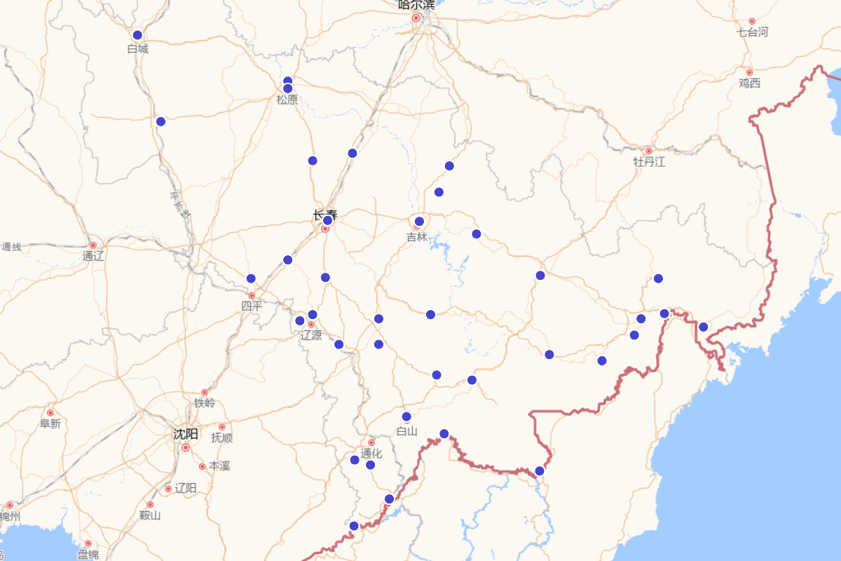 吉林省抗日烈士纪念设施分布图