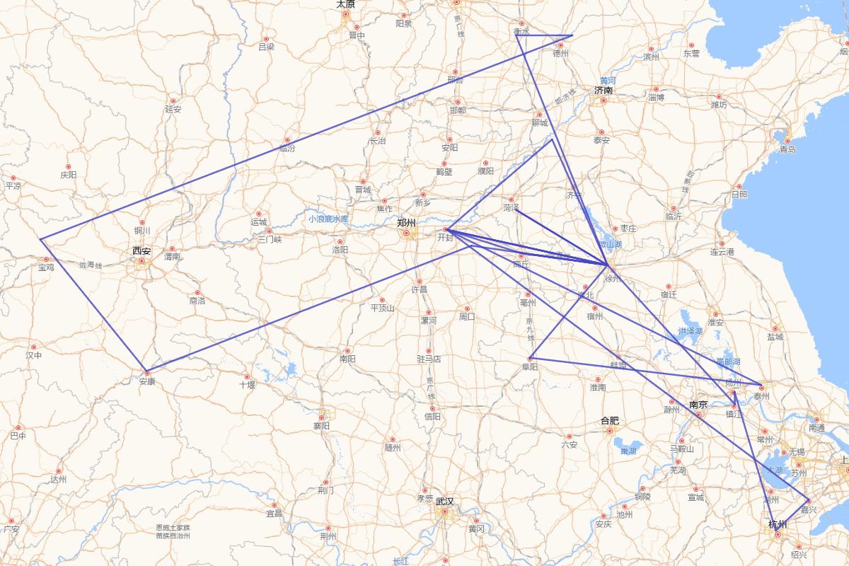 陈师道行迹图（1053－1101）