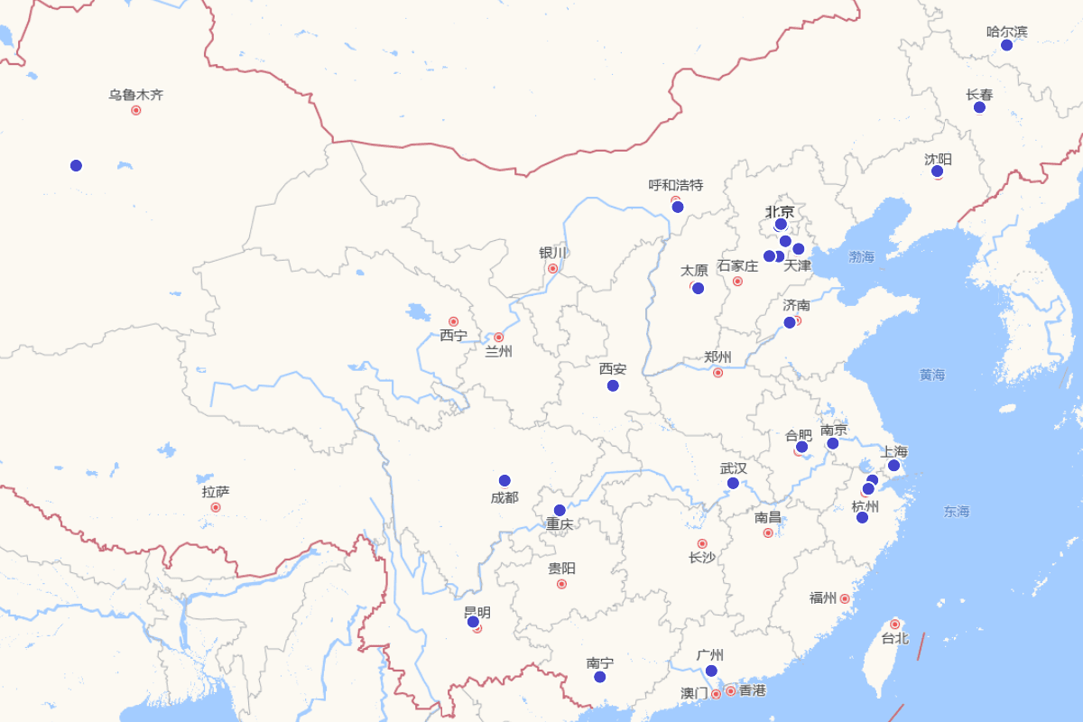 2021中国公办独立艺术类院校分布图