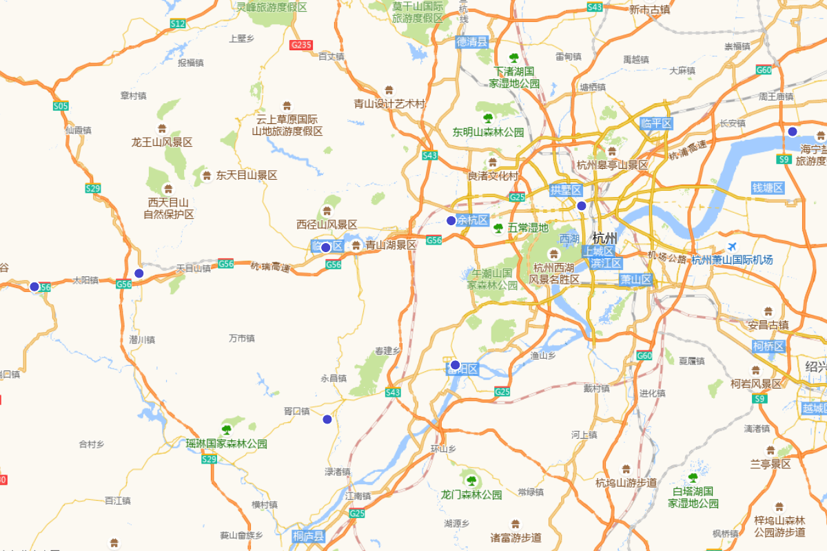 《乾隆杭州府志》 所载顺治年间杭州府进士分布图