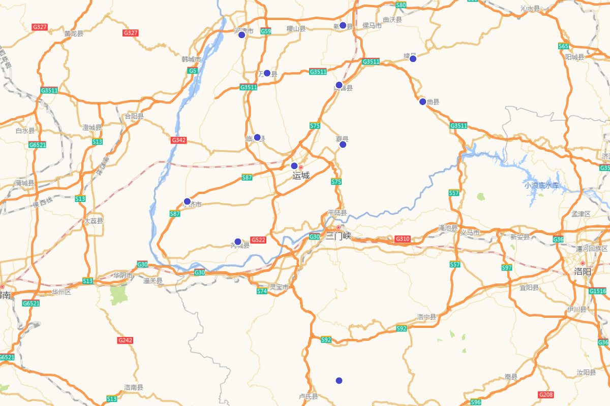 山西运城出土墓志分布图