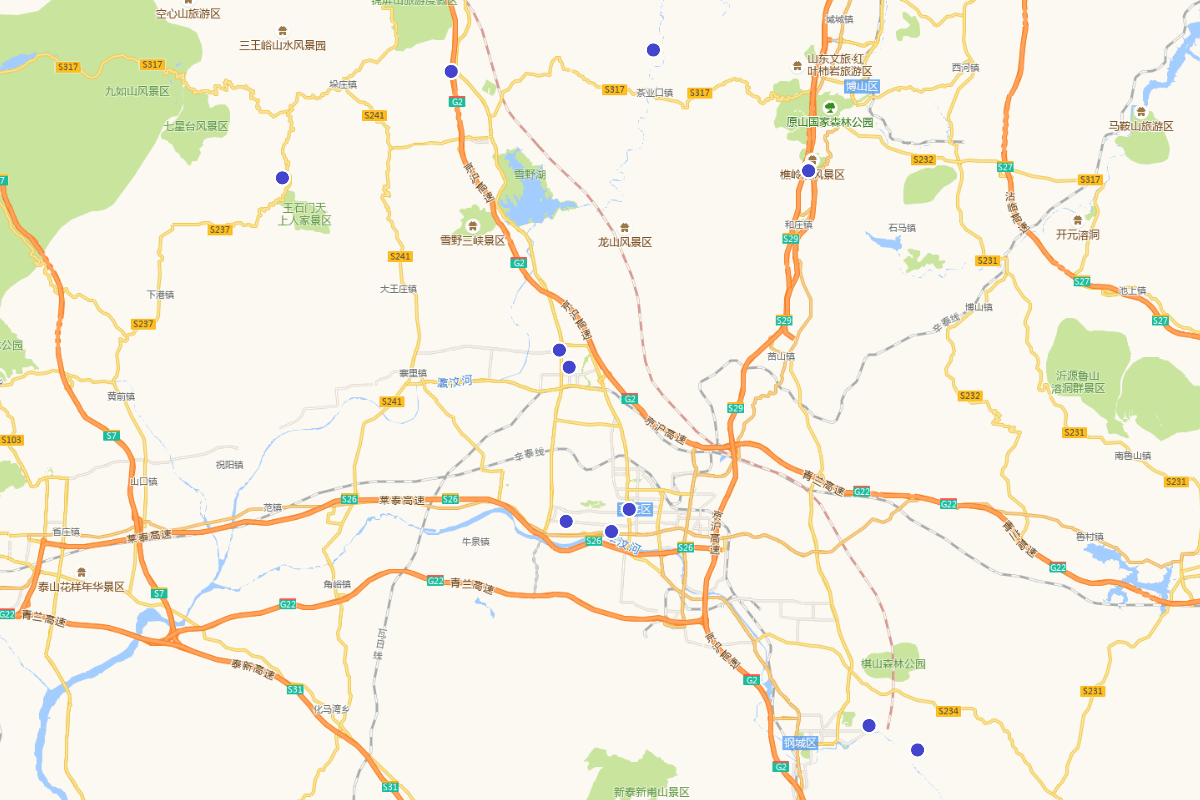 山东莱芜古长城、学宫书院分布图