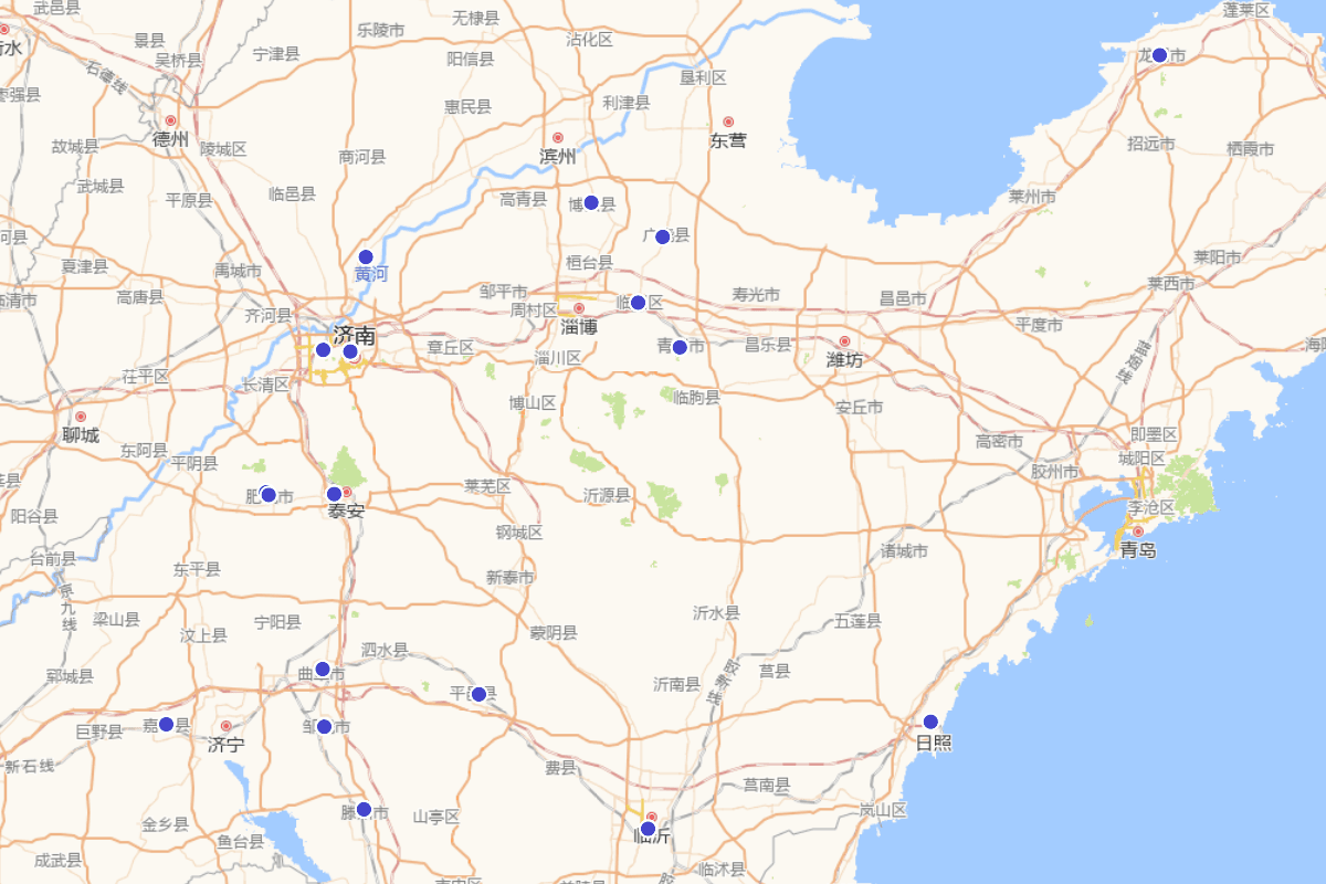 山东博物馆玉器石刻分布图