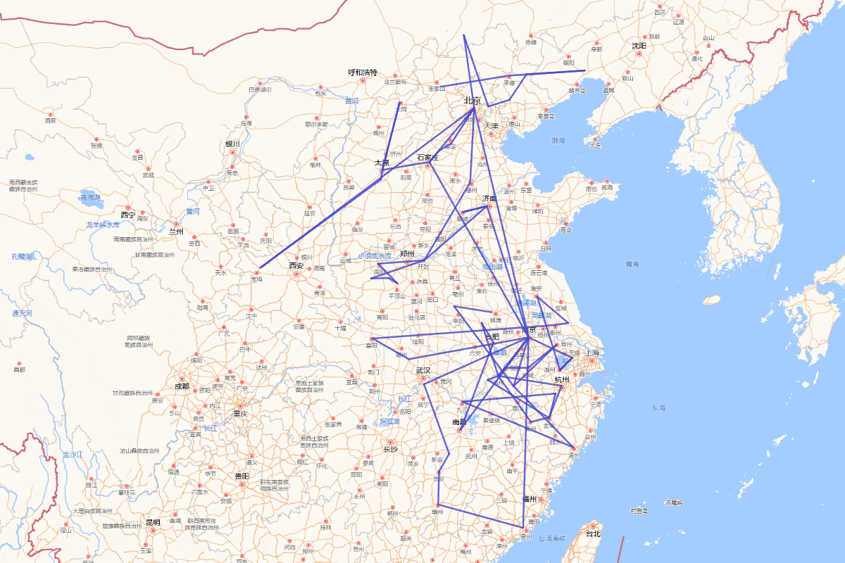 常遇春行迹图（1330~1369）