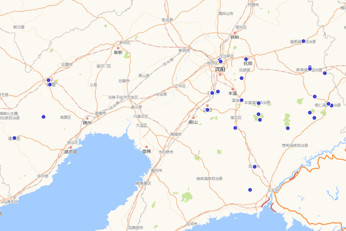 辽宁省抗日纪念设施分布图