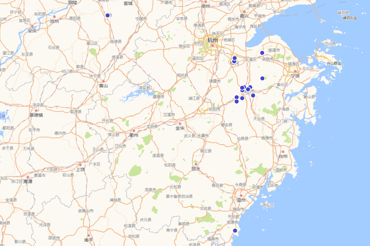 《民國嵊縣志》卷十九《列女志》人物分布图