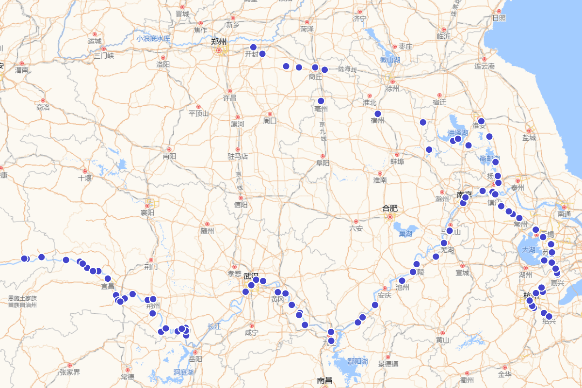 宋代两种日记所载的行程路线（成寻《参天台五台山记》、陆游《入蜀记》）