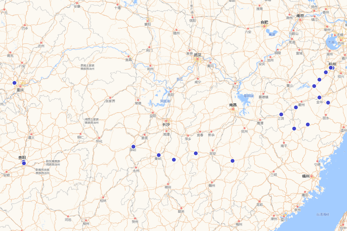 《文澜阁四库全书》抗战迁徙路线图（1937-1946）