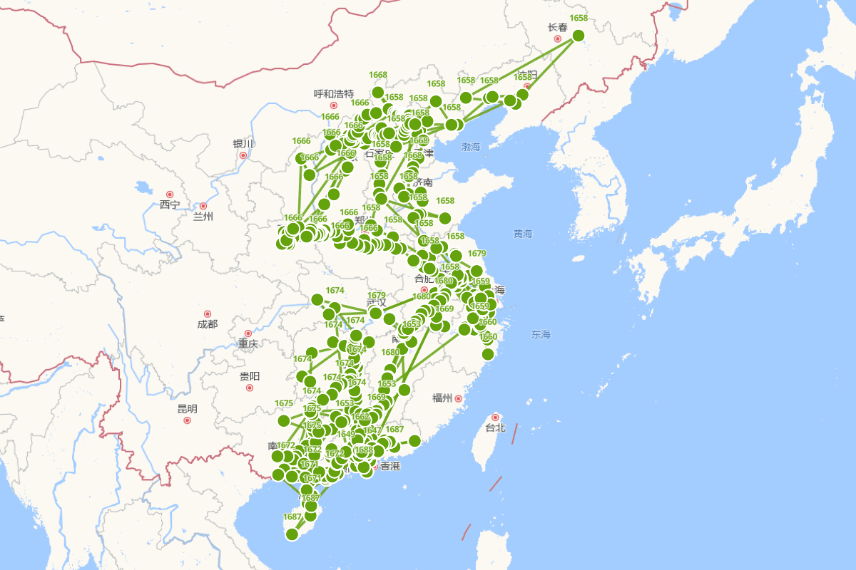 屈大均行迹图新编（1630-1696）