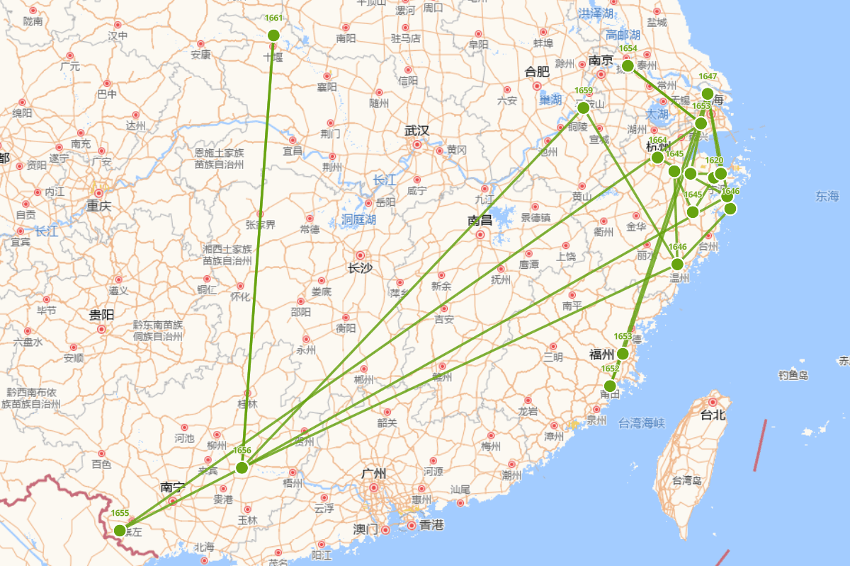 张煌言行迹图（1620—1664）