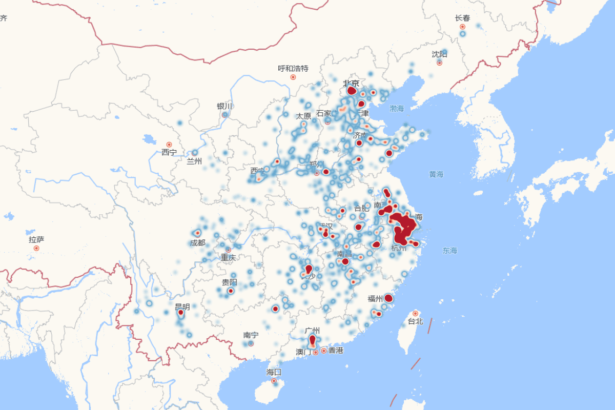 清代科举名录热力图