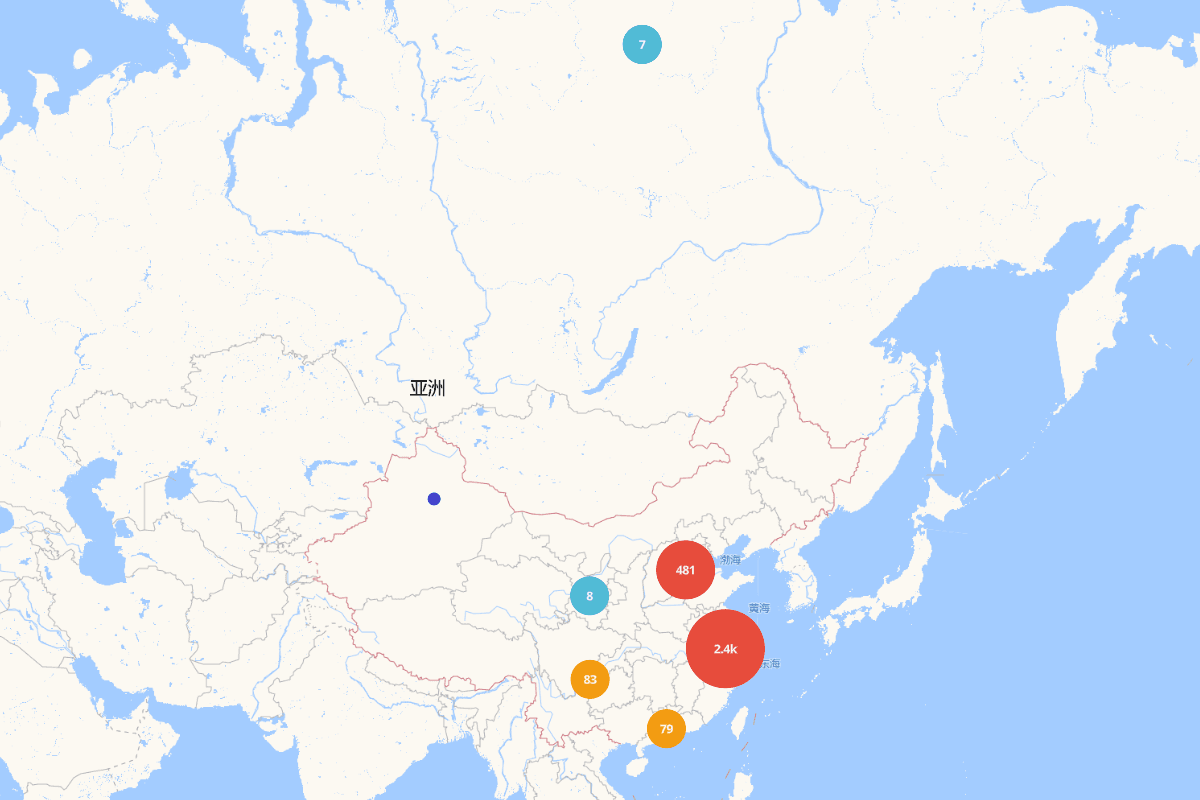 《中国文学家大辞典（清代卷）》作者分布图