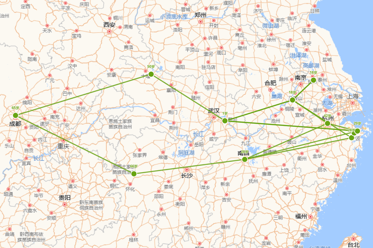 丁鹤年行迹图（1335-1424）