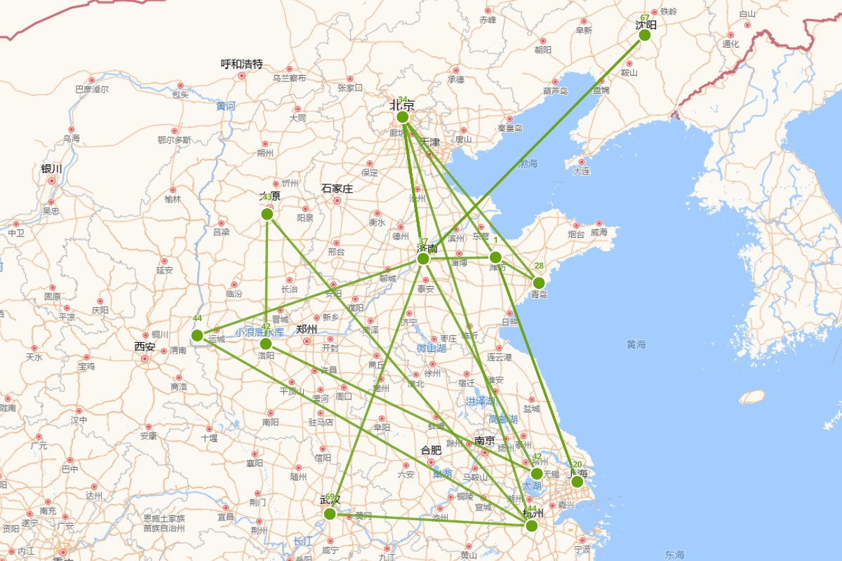 于希宁行迹图（1913—2007）