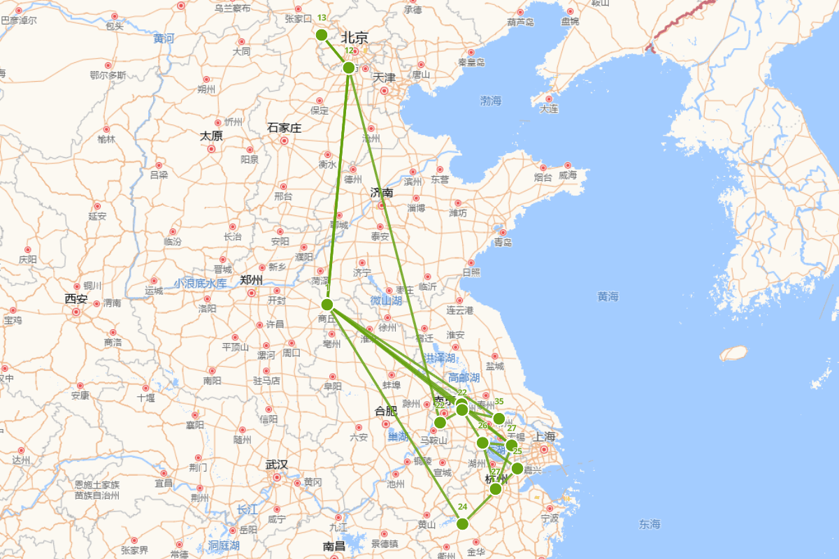 侯方域行迹图（1618-1655）