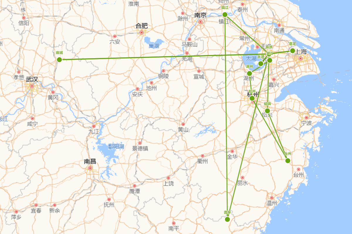 冯梦龙行迹图（1574—1646）