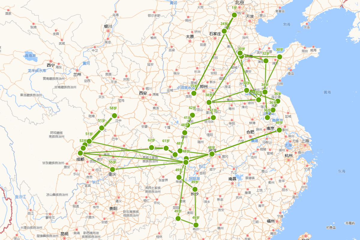 刘备行迹图（161~223）