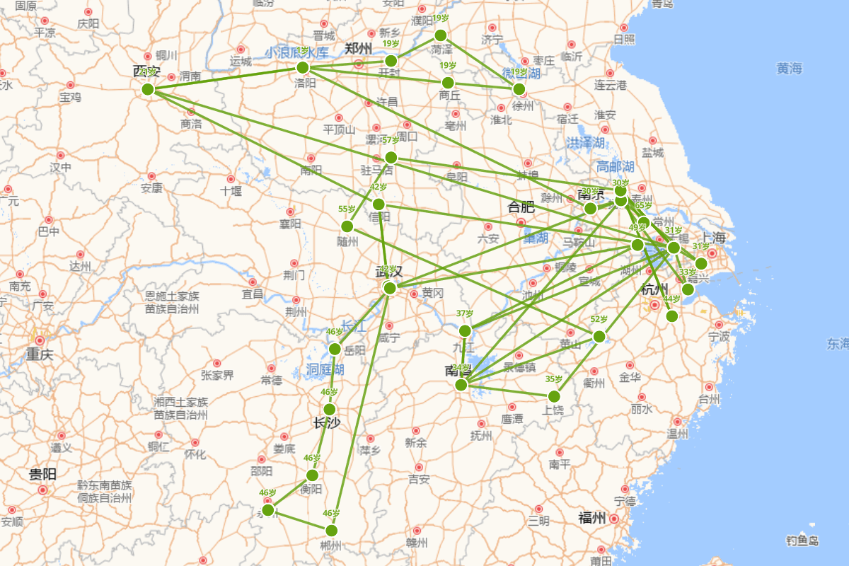 刘长卿行迹图（726-790）