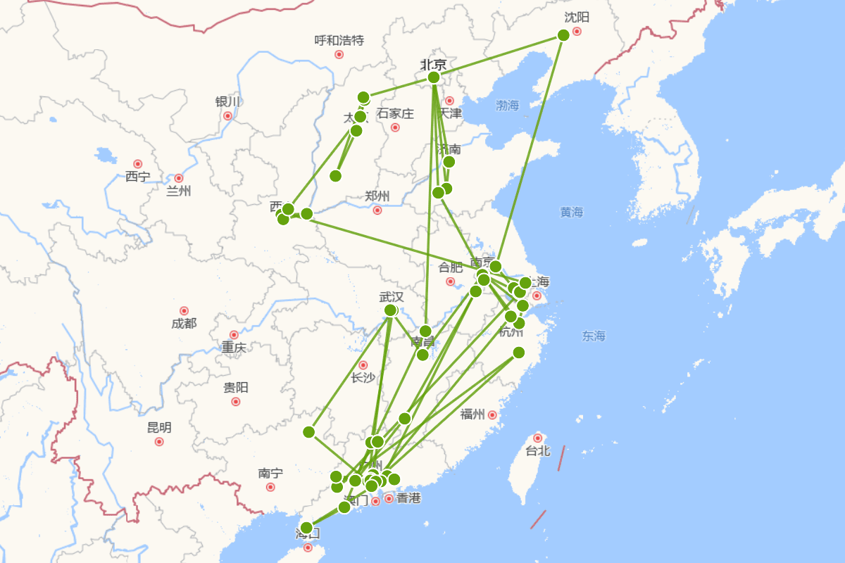 屈大均行迹图（1630-1696）