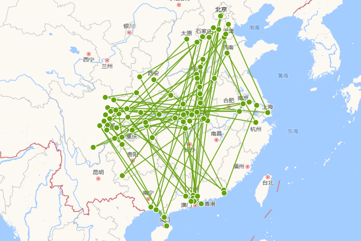 张之洞行迹分布图