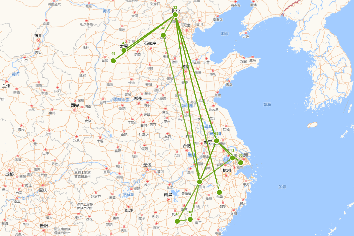 戴震行迹图（1724—1777）