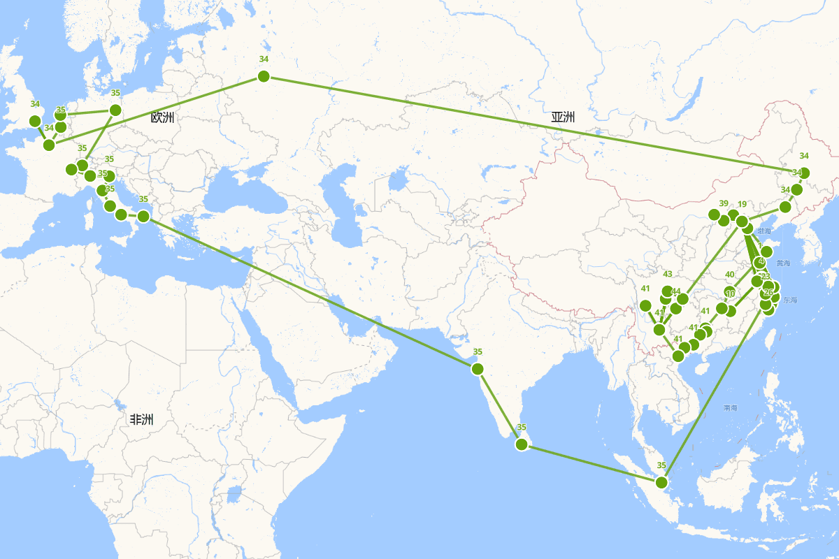 朱自清行迹图（1898-1948）