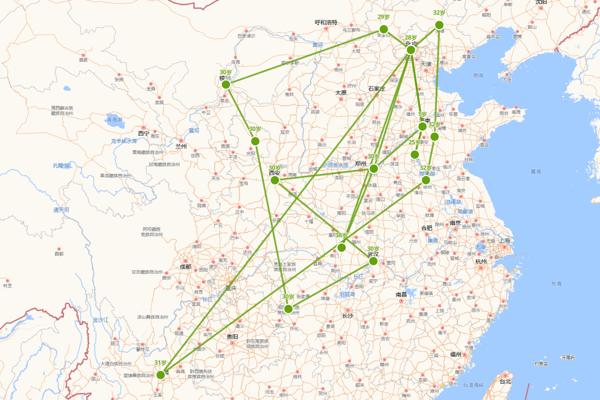 李开先行迹图（1502-1568）