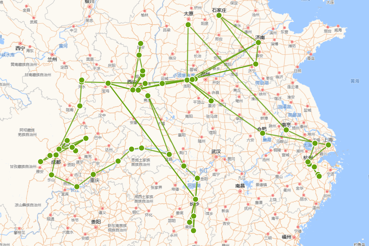 杜甫行迹图（712-770）