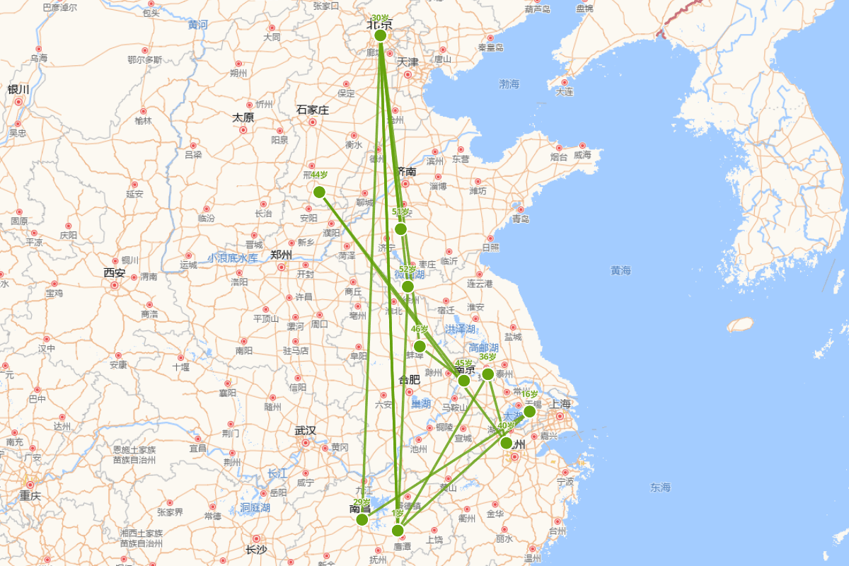 桂萼行迹图（1478-1531）