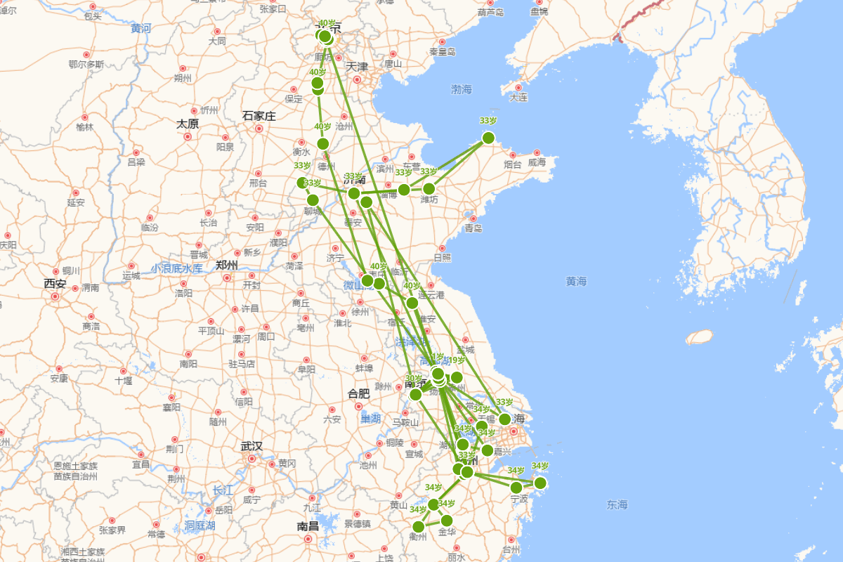 焦循行迹图（1763～1820）