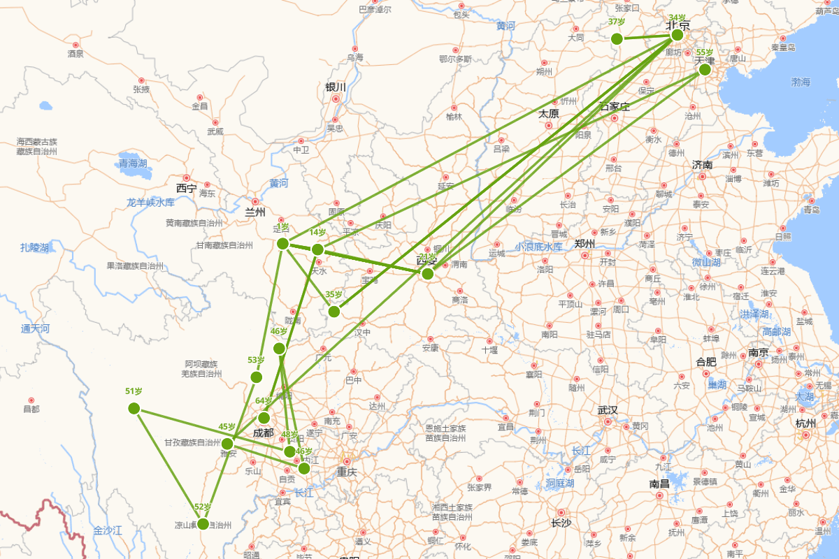 牛树梅行迹图（1791-1875）