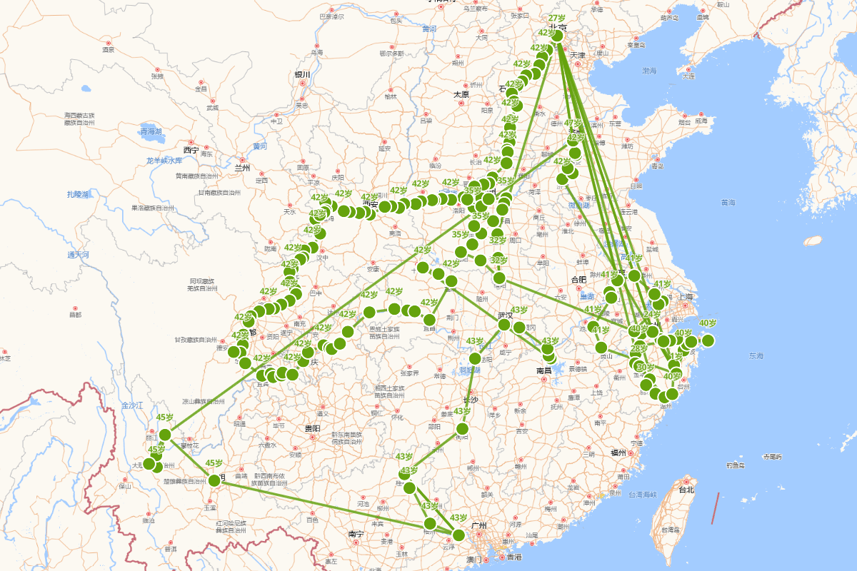 王士性行迹图（1547-1598）