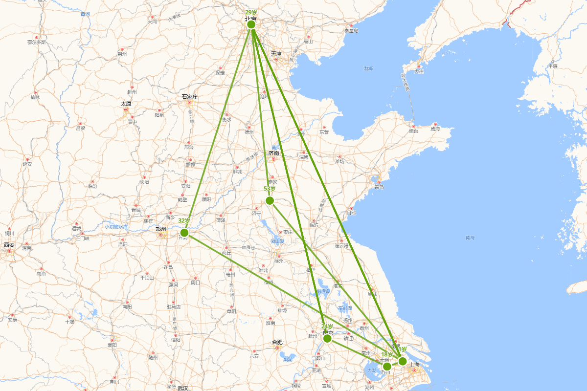 王锡爵行迹分布图