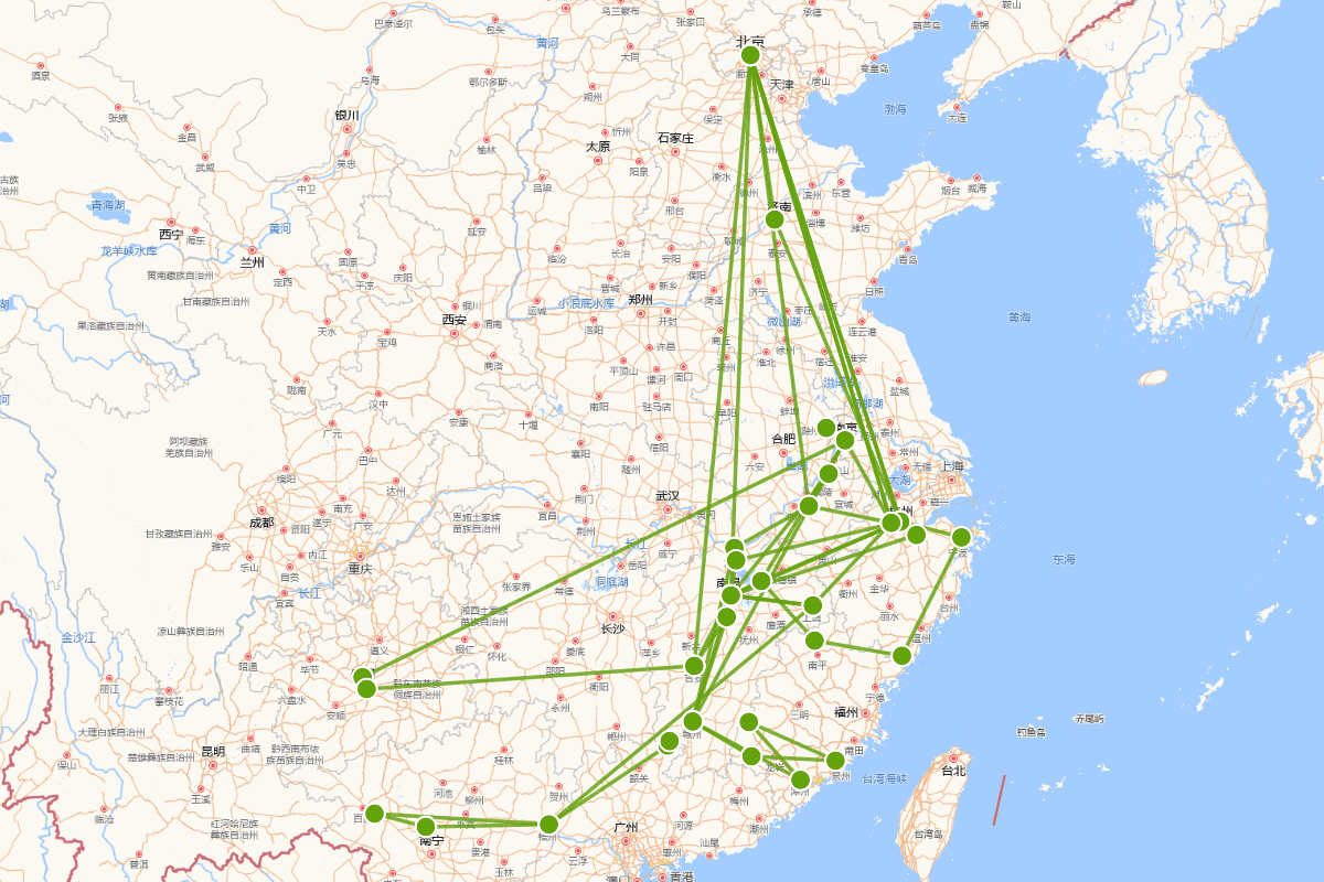 王阳明行迹图point