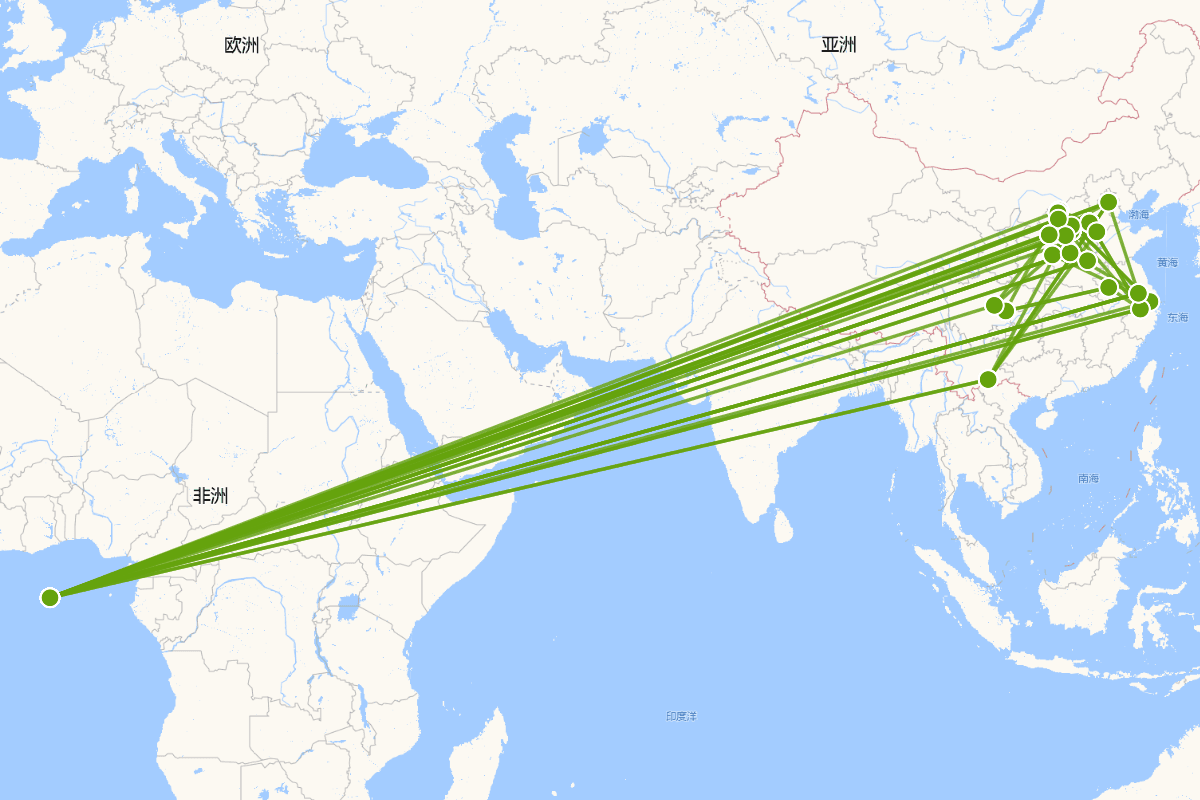 白氏行迹分布图（CBDB数据）