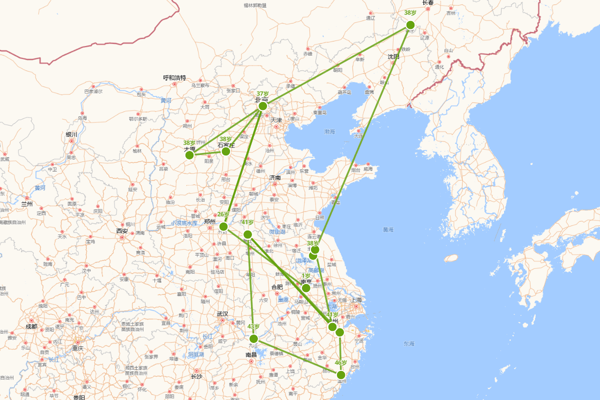秦桧（1090-1155）行迹图