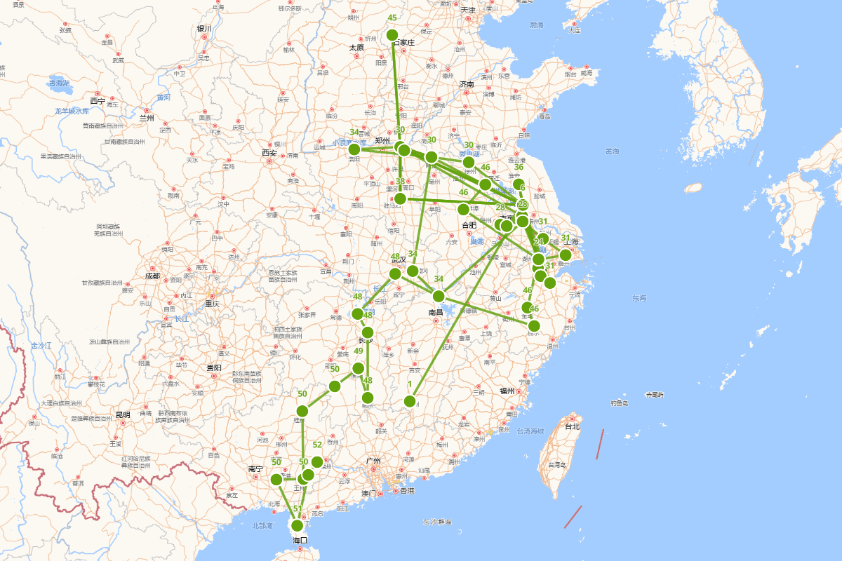 秦观行迹图（1049—1100）