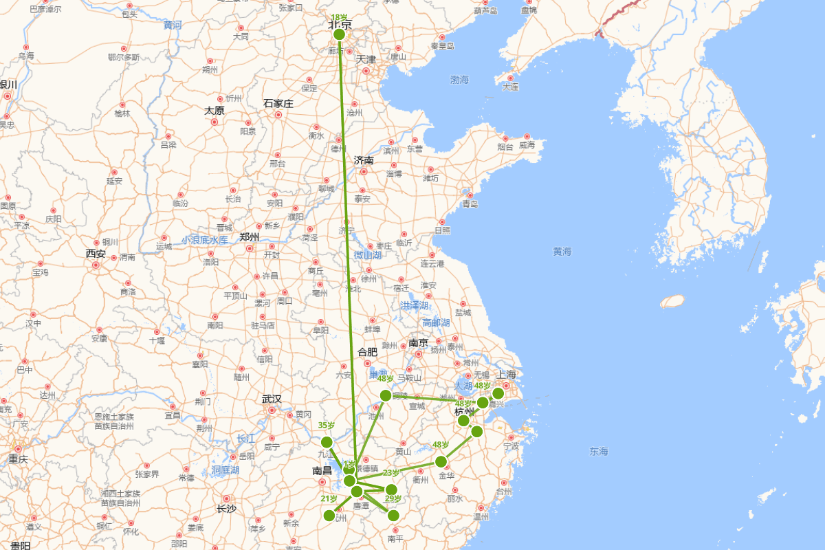 胡居仁行迹图（1434-1484）
